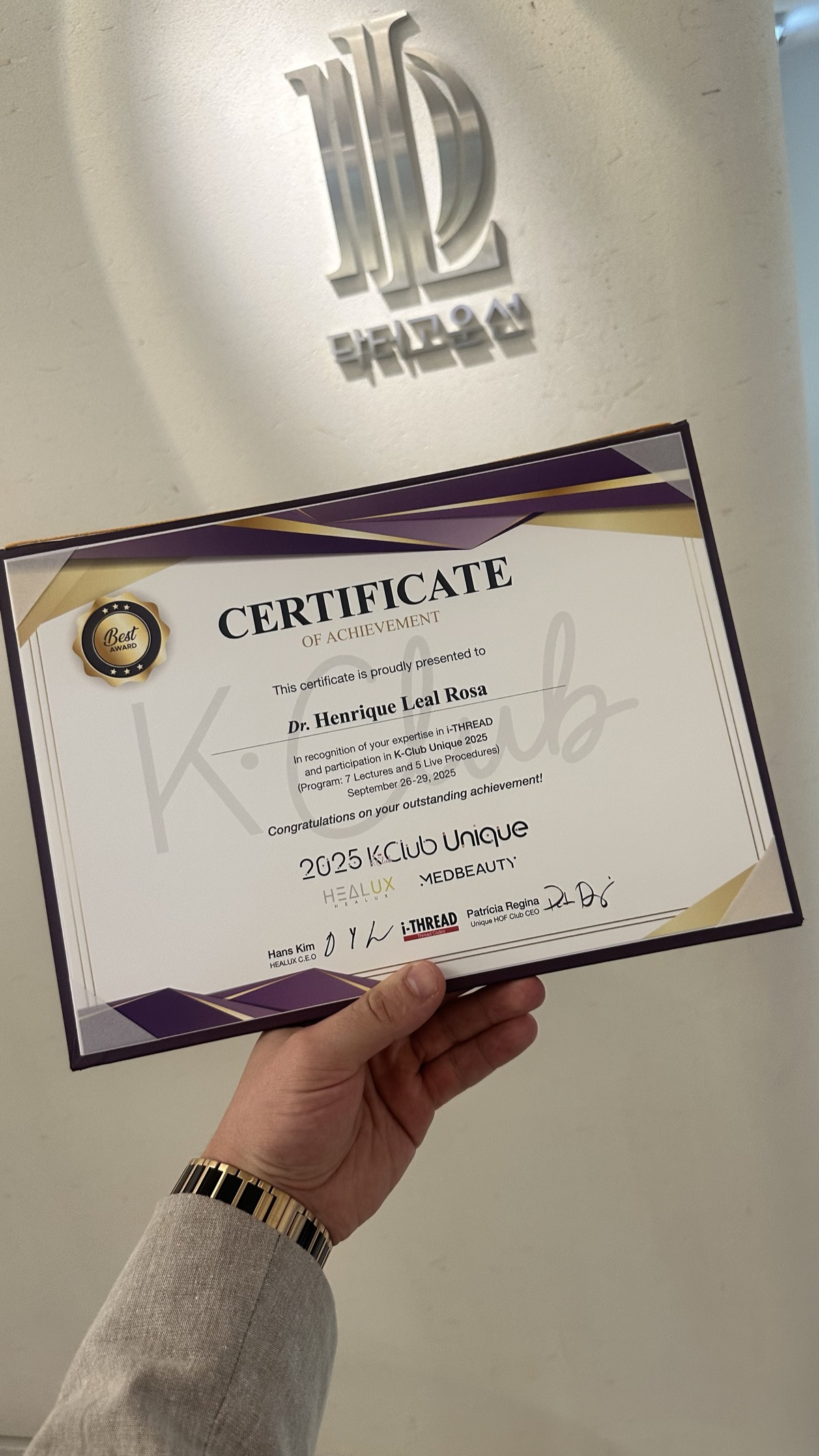 Certificação Internacional em i-THREAD — K-Club Unique 2025